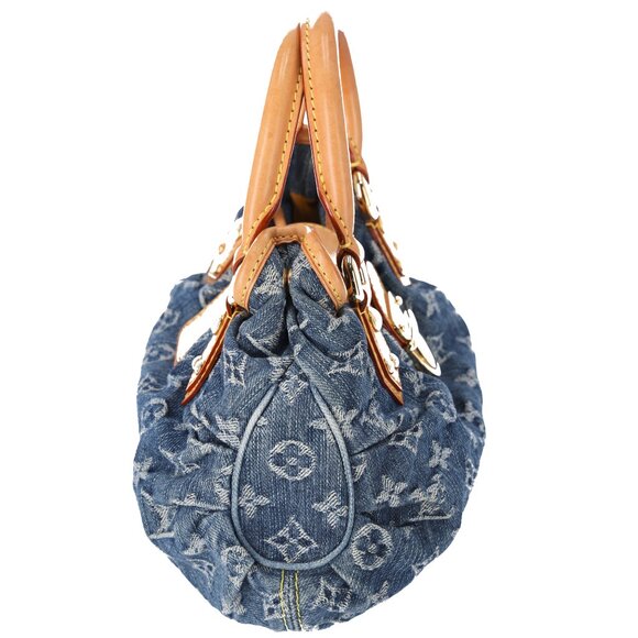 Louis Vuitton Monogram Blue Denim Monogram Small Handbag Pleaty Satchel M95020 - Picture 6 of 10
